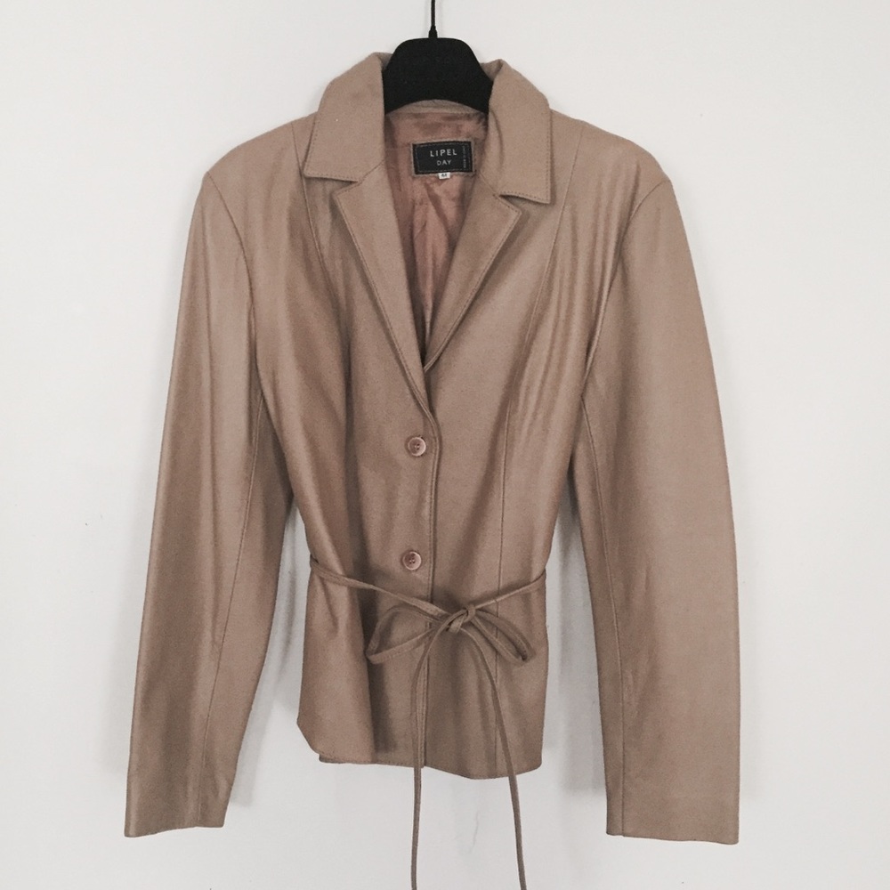 Lipel Day Belted Leather Jacket - Picture 1 of 11